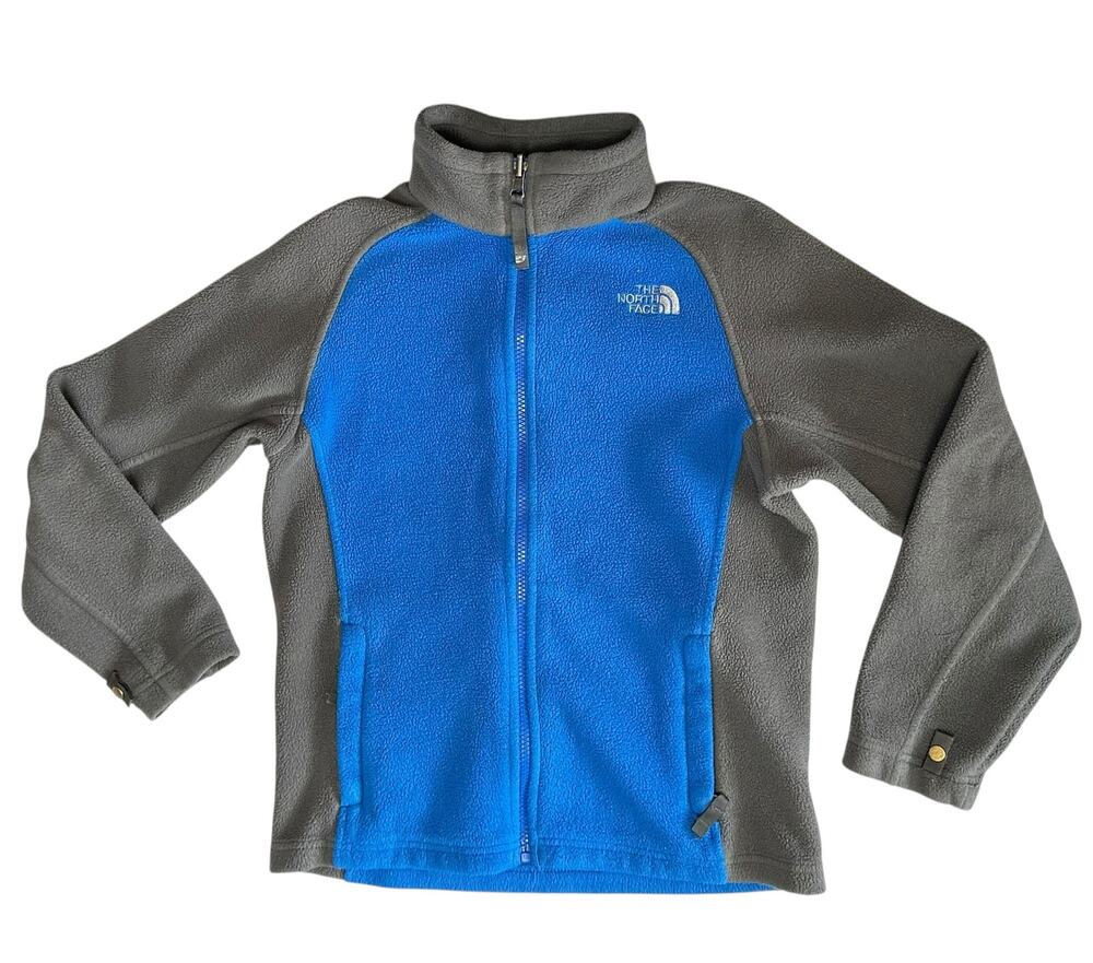 2/$30 The North Face Boys Fleece Full Zip Jacket Blue Gray Size M 10/12